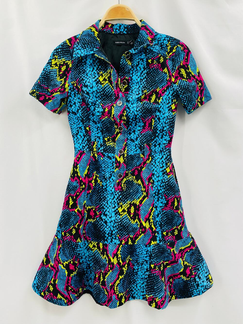 karen millen 4 blue snakeskin mini dress